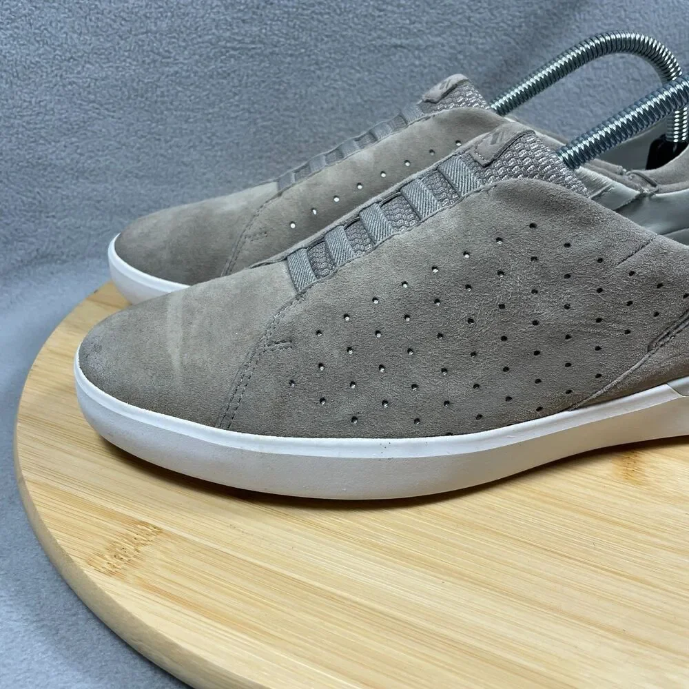 Kizik Miami Womens 9.5 M Taupe Suede Shoes Hands Free Slip On Comfort Sneakers